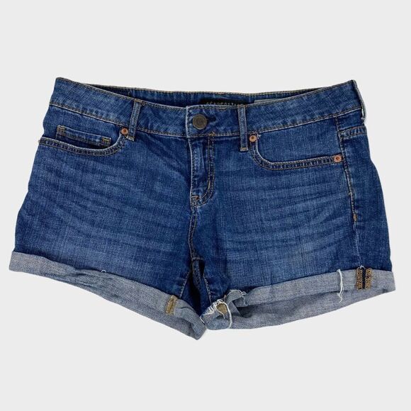 Aeropostale Women's MIDI Roll Cuff Denim Shorts size 6 - Picture 1 of 7